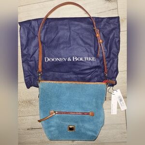 🦆[NWT] Dooney & Bourke Small Suede Blue Hobo Crossbody